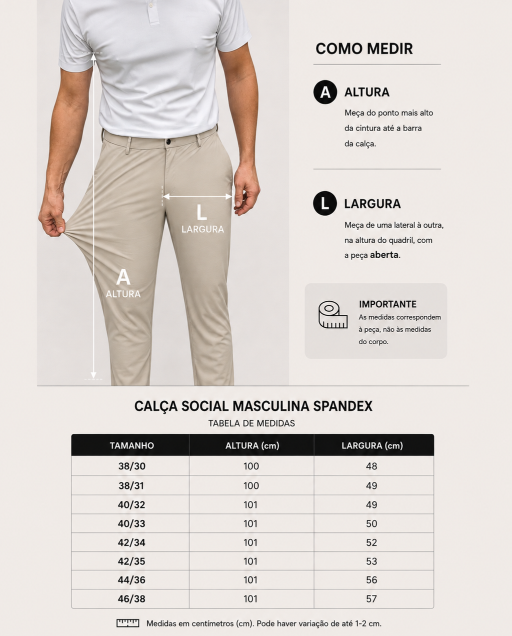 Calça Social Masculina Spandex
