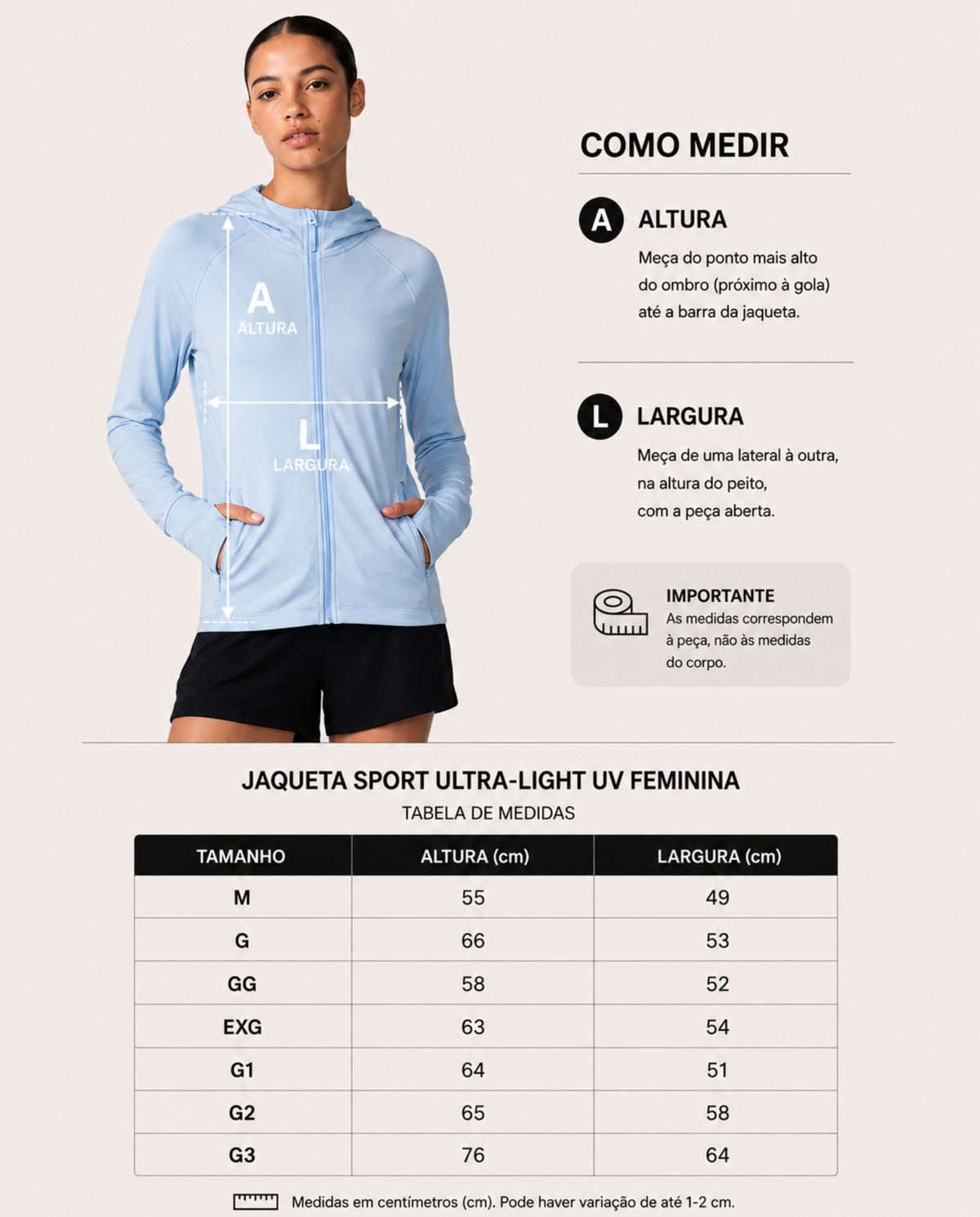 Jaqueta Sport Ultra-Light UV Feminina